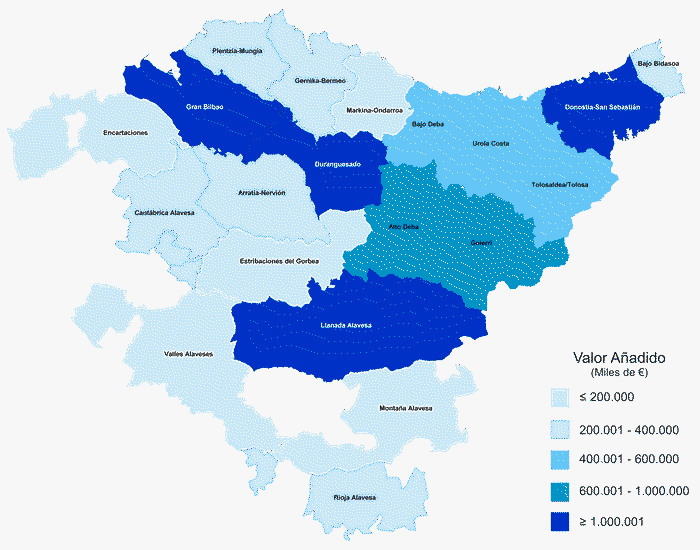 Distribution of added value at factor cost of the extraction and manufacturing industries by regions. 2010. Thousands of euros
